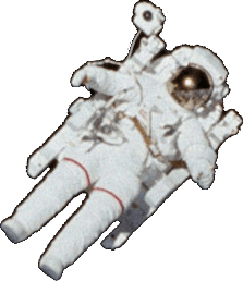 Astronaut floating in space